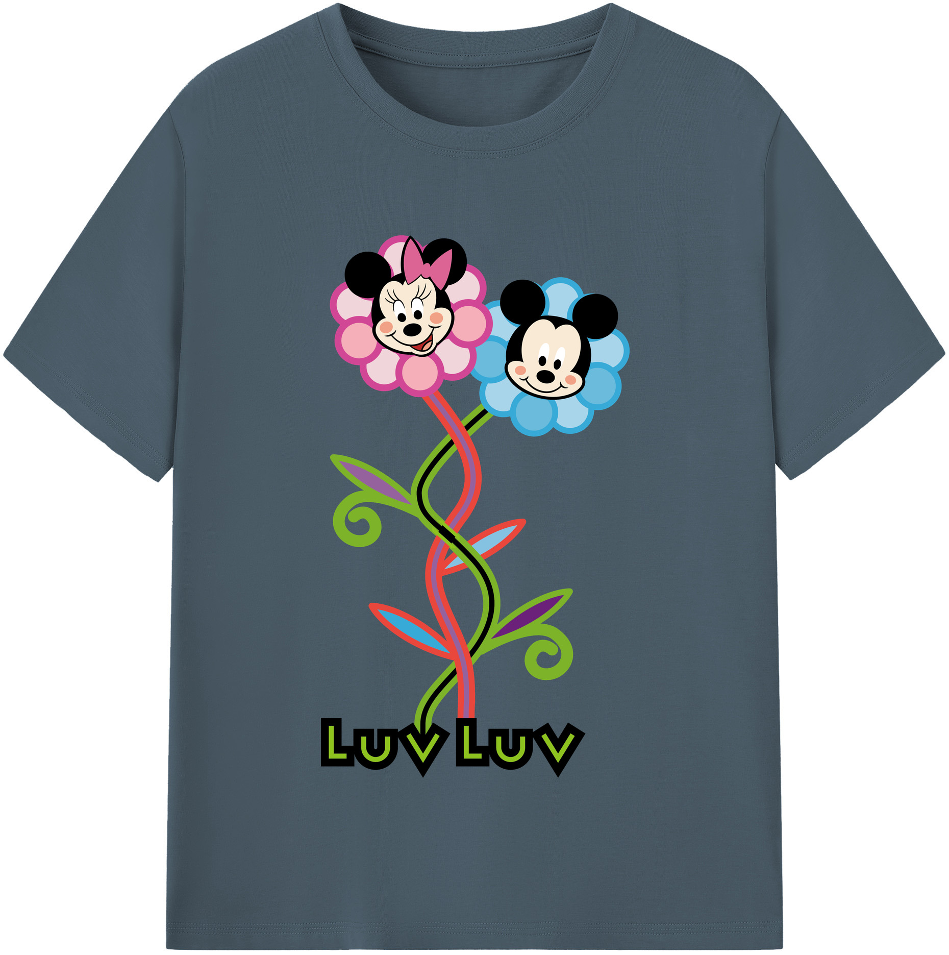 （画像用） ミッキーマウス Mickey Mouse 綿100％半袖Tシャツ（フロントプリント）